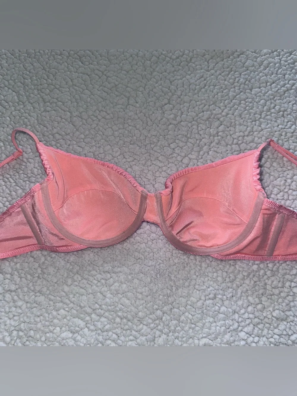 TRIANGL bikini set peach pink crinkle texture cheeky cut adjustable straps S